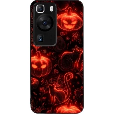 Coque Huawei P60 - Silicone rigide noir Halloween 2026 Pattern Halloween