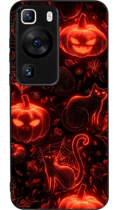 Coque Huawei P60 - Silicone rigide noir Halloween 2026 Pattern Halloween