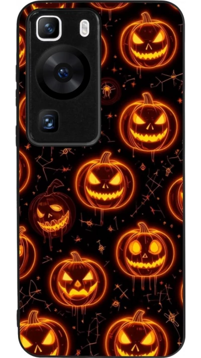 Coque Huawei P60 - Silicone rigide noir Halloween 2026 Pattern Pumpkins