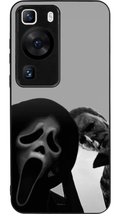 Coque Huawei P60 - Silicone rigide noir Halloween 2026 Scream and Michael Myers