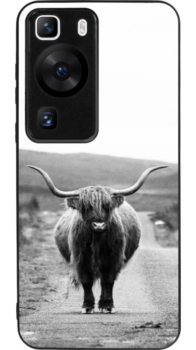 Coque Huawei P60 - Silicone rigide noir Highland cattle