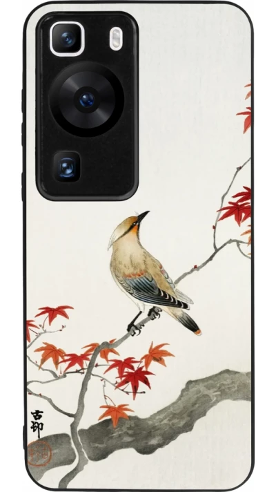 Coque Huawei P60 - Silicone rigide noir Japanese Bird