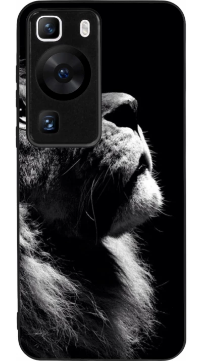Coque Huawei P60 - Silicone rigide noir Lion looking up