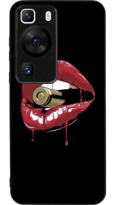 Coque Huawei P60 - Silicone rigide noir Lips bullet