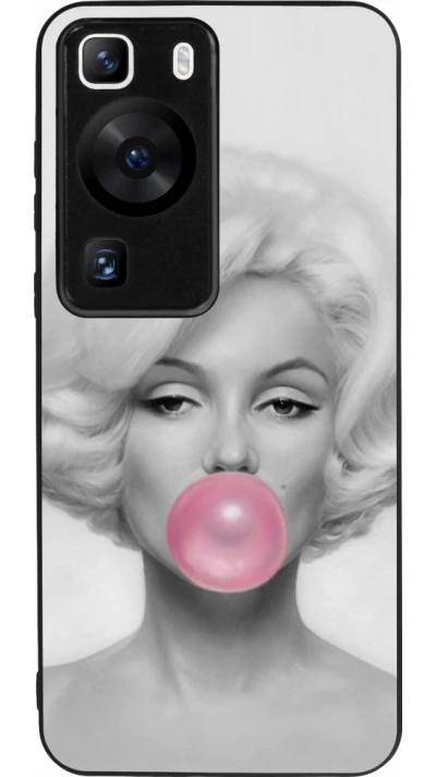 Huawei P60 Case Hülle - Silikon schwarz Marilyn Bubble