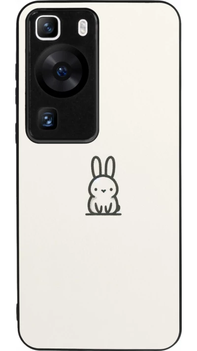 Huawei P60 Case Hülle - Silikon schwarz Minimal Häschen Süße