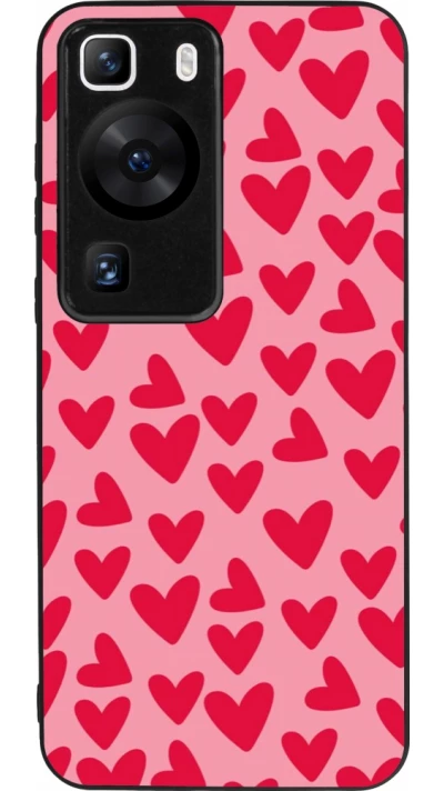 Huawei P60 Case Hülle - Silikon schwarz Mom 2024 kleine Herzen