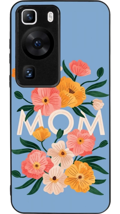 Huawei P60 Case Hülle - Silikon schwarz Mom 2026 Flowers