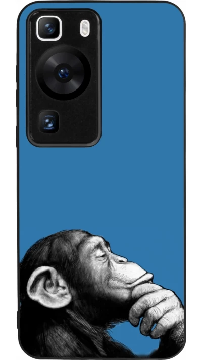 Huawei P60 Case Hülle - Silikon schwarz Monkey Pop Art