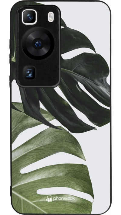 Huawei P60 Case Hülle - Silikon schwarz Monstera Plant