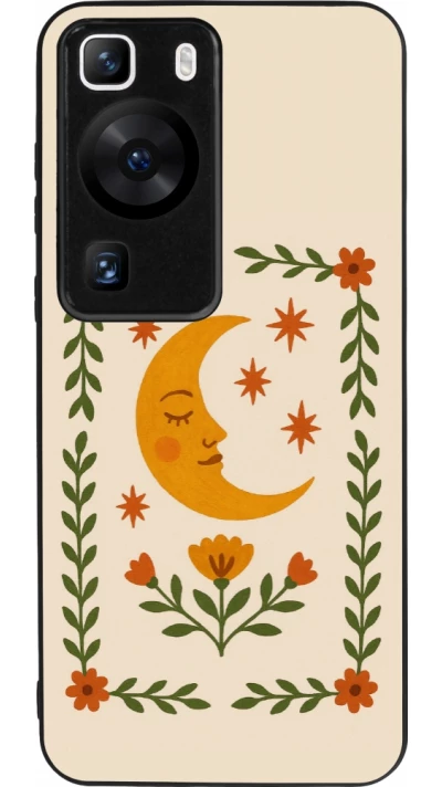 Coque Huawei P60 - Silicone rigide noir Half moon stamp 2026