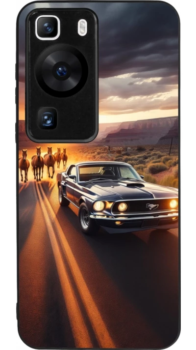 Huawei P60 Case Hülle - Silikon schwarz Mustang 69 Grand Canyon