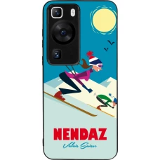 Huawei P60 Case Hülle - Silikon schwarz Nendaz Ski Downhill