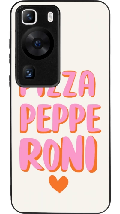 Huawei P60 Case Hülle - Silikon schwarz Pizza pepperoni 2026