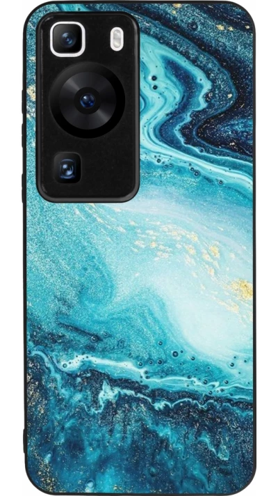 Huawei P60 Case Hülle - Silikon schwarz Sea Foam Blue
