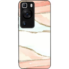 Huawei P60 Case Hülle - Silikon schwarz Shimmering Orange