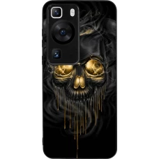 Huawei P60 Case Hülle - Silikon schwarz Skull 02