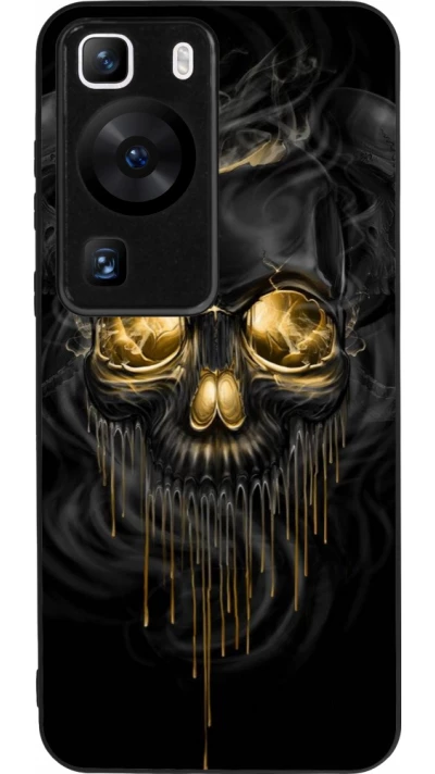 Huawei P60 Case Hülle - Silikon schwarz Skull 02