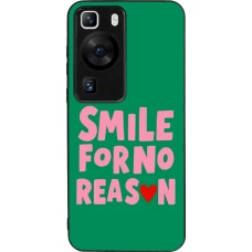 Coque Huawei P60 - Silicone rigide noir Smile for no reason 2026