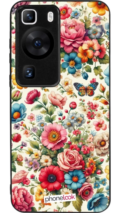 Huawei P60 Case Hülle - Silikon schwarz Spring 25 fruehling bluetend