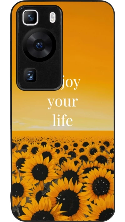 Huawei P60 Case Hülle - Silikon schwarz Summer 2026 Enjoy your life