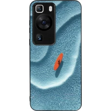 Coque Huawei P60 - Silicone rigide noir Orange surf Summer 2026
