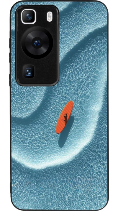 Huawei P60 Case Hülle - Silikon schwarz Orange surf Summer 2026