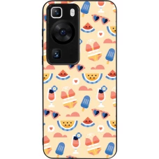 Huawei P60 Case Hülle - Silikon schwarz Pattern Summer 2026