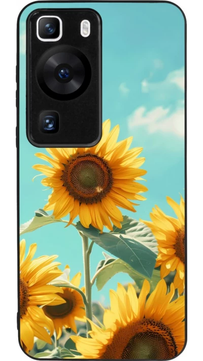 Huawei P60 Case Hülle - Silikon schwarz Sunflowers Summer 2026