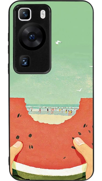 Huawei P60 Case Hülle - Silikon schwarz Views through a watermelon Summer 2026