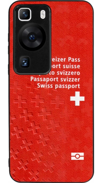 Huawei P60 Case Hülle - Silikon schwarz Swiss Passport