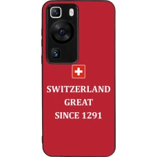 Huawei P60 Case Hülle - Silikon schwarz Switzerland Great Since 1291