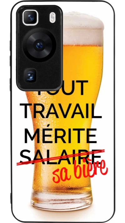Huawei P60 Case Hülle - Silikon schwarz Tout travail mérite sa bière