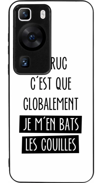 Coque Huawei P60 - Silicone rigide noir Le truc globalement bats les couilles