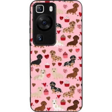 Huawei P60 Case Hülle - Silikon schwarz Valentine 2024 puppy love