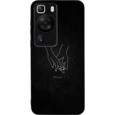 Huawei P60 Case Hülle - Silikon schwarz Valentine 2023 hands forever