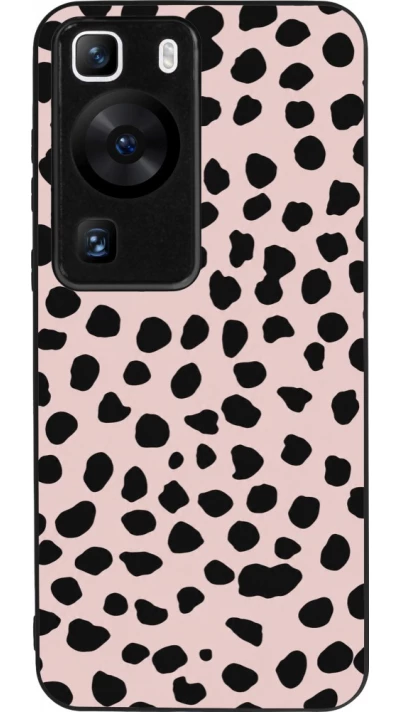 Coque Huawei P60 - Silicone rigide noir Wild Leopard Pink