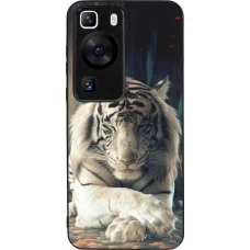 Huawei P60 Case Hülle - Silikon schwarz Zen Tiger