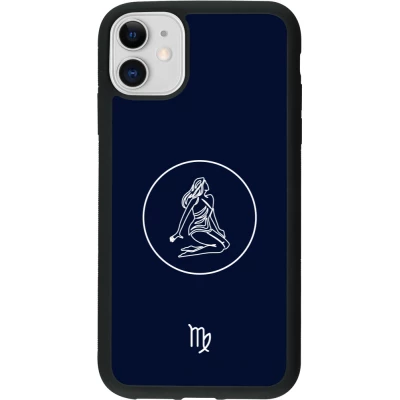 Coque iPhone 11 - Silicone rigide noir Astrologie Vierge