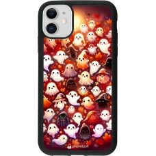 Coque iPhone 11 - Silicone rigide noir Fantômes automne mignons