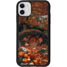 Coque iPhone 11 - Silicone rigide noir Autumn 26 Hobbit house