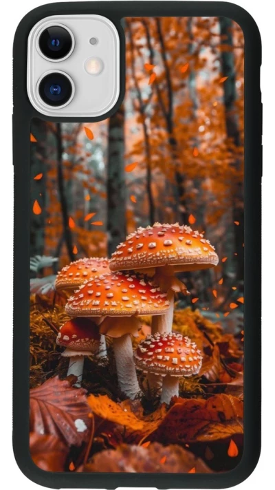 Coque iPhone 11 - Silicone rigide noir Autumn 26 Mushrooms in the woods