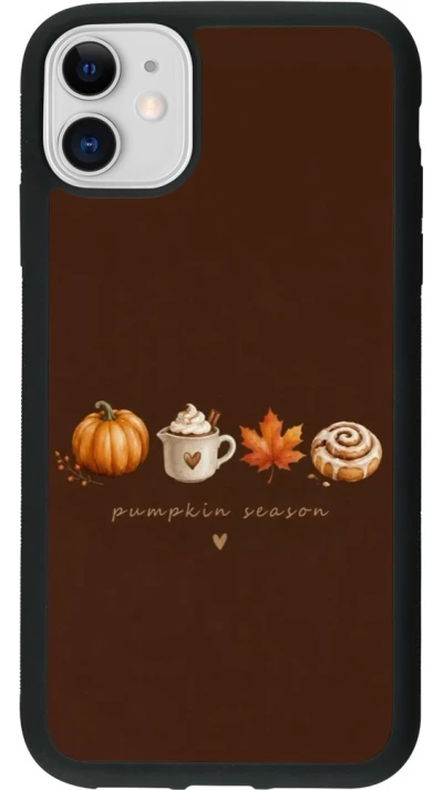 Coque iPhone 11 - Silicone rigide noir Autumn 26 Pumpkin season
