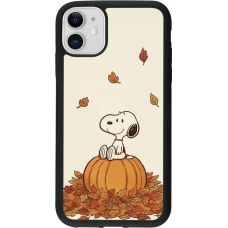 Coque iPhone 11 - Silicone rigide noir Autumn 26 Snoopy autumn
