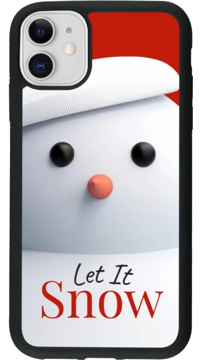 iPhone 11 Case Hülle - Silikon schwarz Christmas 25 Xmas Snowman