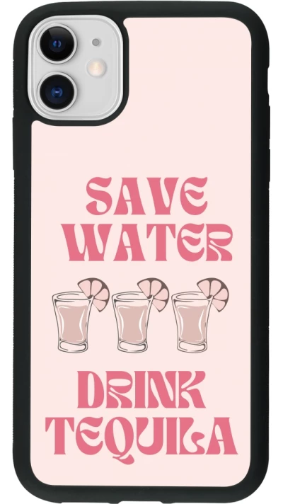 iPhone 11 Case Hülle - Silikon schwarz Cocktail Save Water Drink Tequila