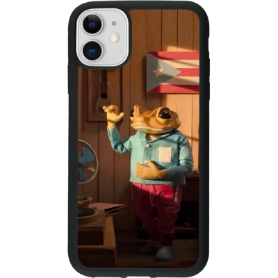 Coque iPhone 11 - Silicone rigide noir Dancing frog DTMF