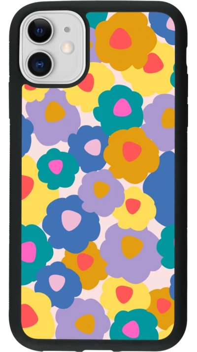 iPhone 11 Case Hülle - Silikon schwarz Easter 2024 flower power