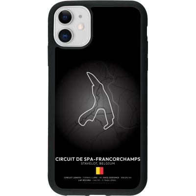 Coque iPhone 11 - Silicone rigide noir F1 Track 2025 Belgium