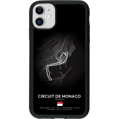 Coque iPhone 11 - Silicone rigide noir F1 Track 2025 Monaco